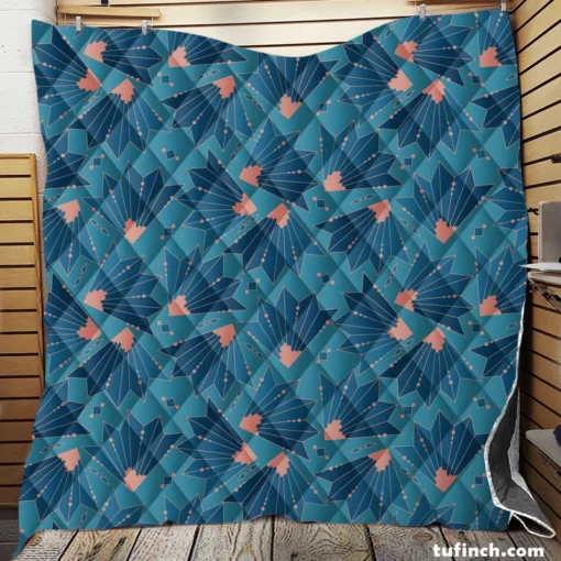 Flat Design Art Deco Quilt Blanket