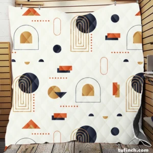 Flat Design Boho Geometric Pattern Quilt Blanket