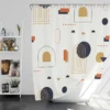 Flat Design Boho Geometric Pattern Shower Curtain