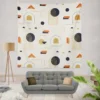 Flat Design Boho Geometric Pattern Wall Tapestry