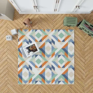 Flat Design Colorful Geometric Pattern Rug