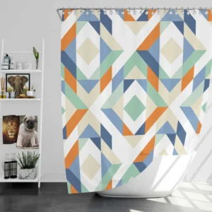 Flat Design Colorful Geometric Pattern Shower Curtain