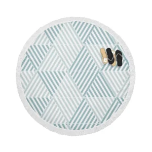 Flat Design Nordic Pattern Illustration Round Beach Towel