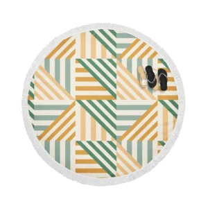 Flat Design Nordic Pattern Round Beach Towel