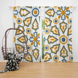 Flat Design Ornamental Arabic Pattern Curtain