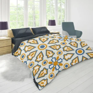 Flat Design Ornamental Arabic Pattern Duvet Cover 1