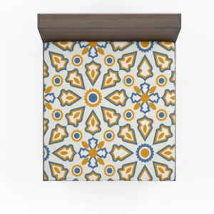 Flat Design Ornamental Arabic Pattern Fitted Sheet