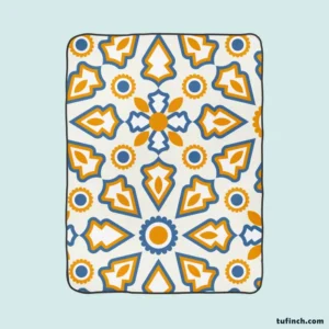 Flat Design Ornamental Arabic Pattern Fleece Blanket 1