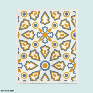 Flat Design Ornamental Arabic Pattern Sherpa Fleece Blanket 1