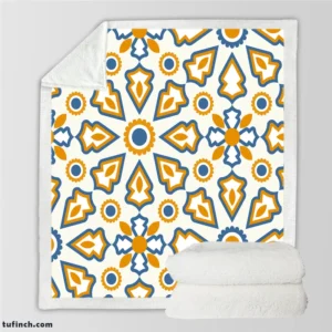 Flat Design Ornamental Arabic Pattern Sherpa Fleece Blanket