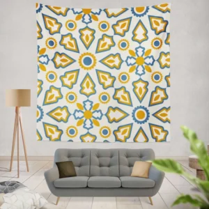 Flat Design Ornamental Arabic Pattern Wall Tapestry