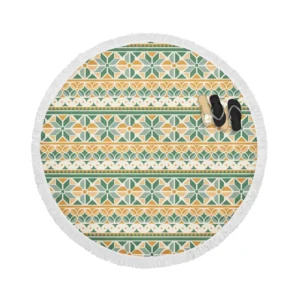 Flat Design Peruvian Pattern Round Beach Towel