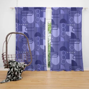 Flat Design with Liberty Blue Background Curtain