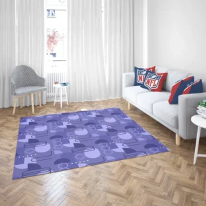 Flat Design with Liberty Blue Background Rug 2