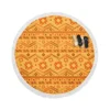 Flat Kwanzaa Pattern Design Round Beach Towel