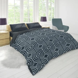 Flat Linear Abstract Lines Pattern Duvet Cover 1