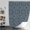 Flat Linear Abstract Lines Pattern Shower Curtain