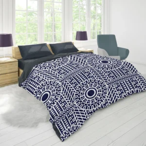 Flat Maori Tattoo Pattern Design Duvet Cover 1