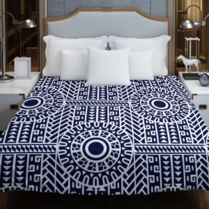 Flat Maori Tattoo Pattern Design Duvet Cover