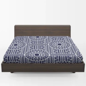 Flat Maori Tattoo Pattern Design Fitted Sheet 1