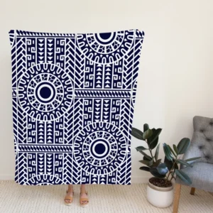 Flat Maori Tattoo Pattern Design Fleece Blanket