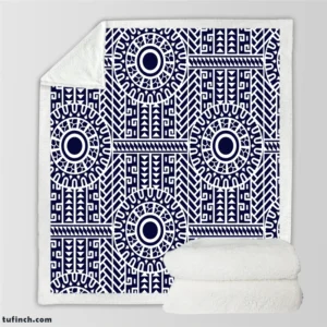 Flat Maori Tattoo Pattern Design Sherpa Fleece Blanket