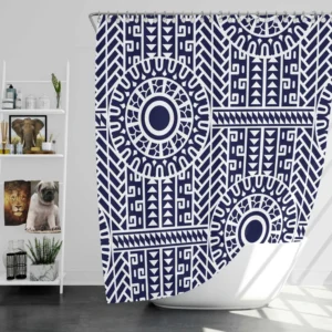 Flat Maori Tattoo Pattern Design Shower Curtain