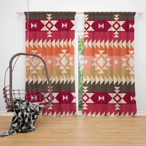 Flat Native American Pattern Curtain