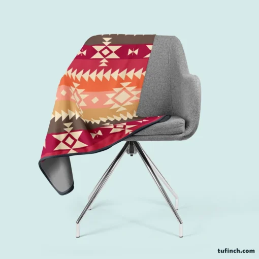 Flat Native American Pattern Fleece Blanket 2