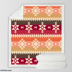 Flat Native American Pattern Sherpa Fleece Blanket