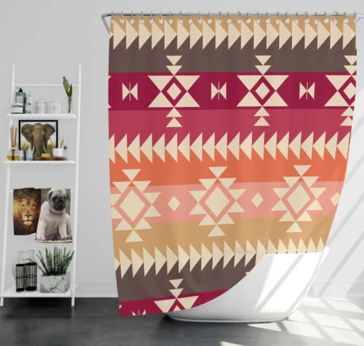 Flat Native American Pattern Shower Curtain