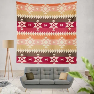 Flat Native American Pattern Wall Tapestry