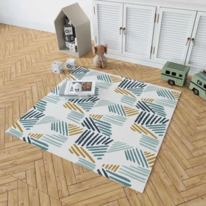 Flat Organic Abstract Element Pattern Rug 1