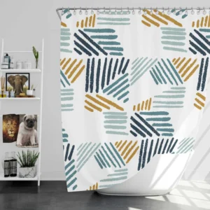 Flat Organic Abstract Element Pattern Shower Curtain