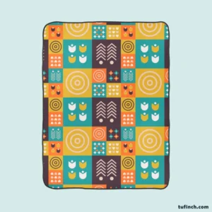 Flat Scandinavian Design Pattern Fleece Blanket 1