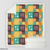 Flat Scandinavian Design Pattern Sherpa Fleece Blanket