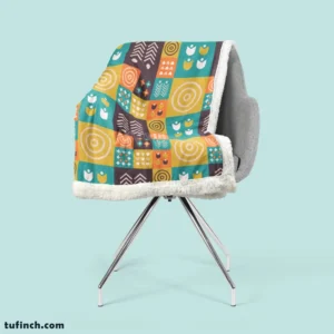 Flat Scandinavian Design Pattern Sherpa Fleece Blanket 2