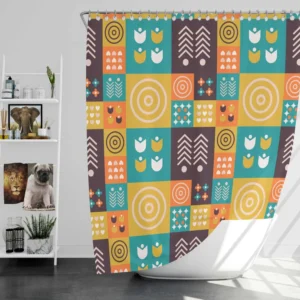 Flat Scandinavian Design Pattern Shower Curtain