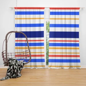 Flat Stripes Seamless Pattern Curtain