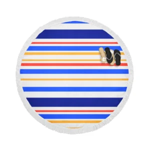 Flat Stripes Seamless Pattern Round Beach Towel