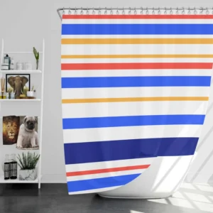 Flat Stripes Seamless Pattern Shower Curtain