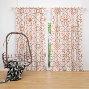 Flat Style Arabesque Pattern Curtain