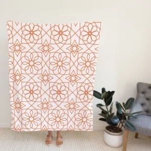 Flat Style Arabesque Pattern Fleece Blanket