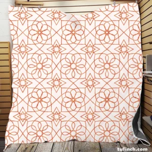 Flat Style Arabesque Pattern Quilt Blanket