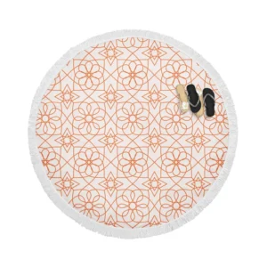 Flat Style Arabesque Pattern Round Beach Towel