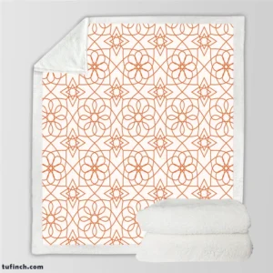 Flat Style Arabesque Pattern Sherpa Fleece Blanket