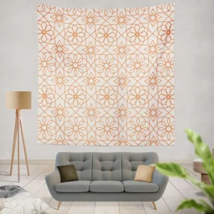 Flat Style Arabesque Pattern Wall Tapestry