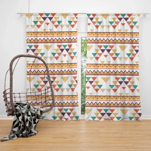 Flat Traditional Native American Pattern Curtain