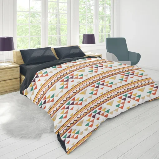 Flat Traditional Native American Pattern Duvet Cover 1