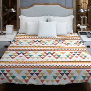 Flat Traditional Native American Pattern Duvet Cover